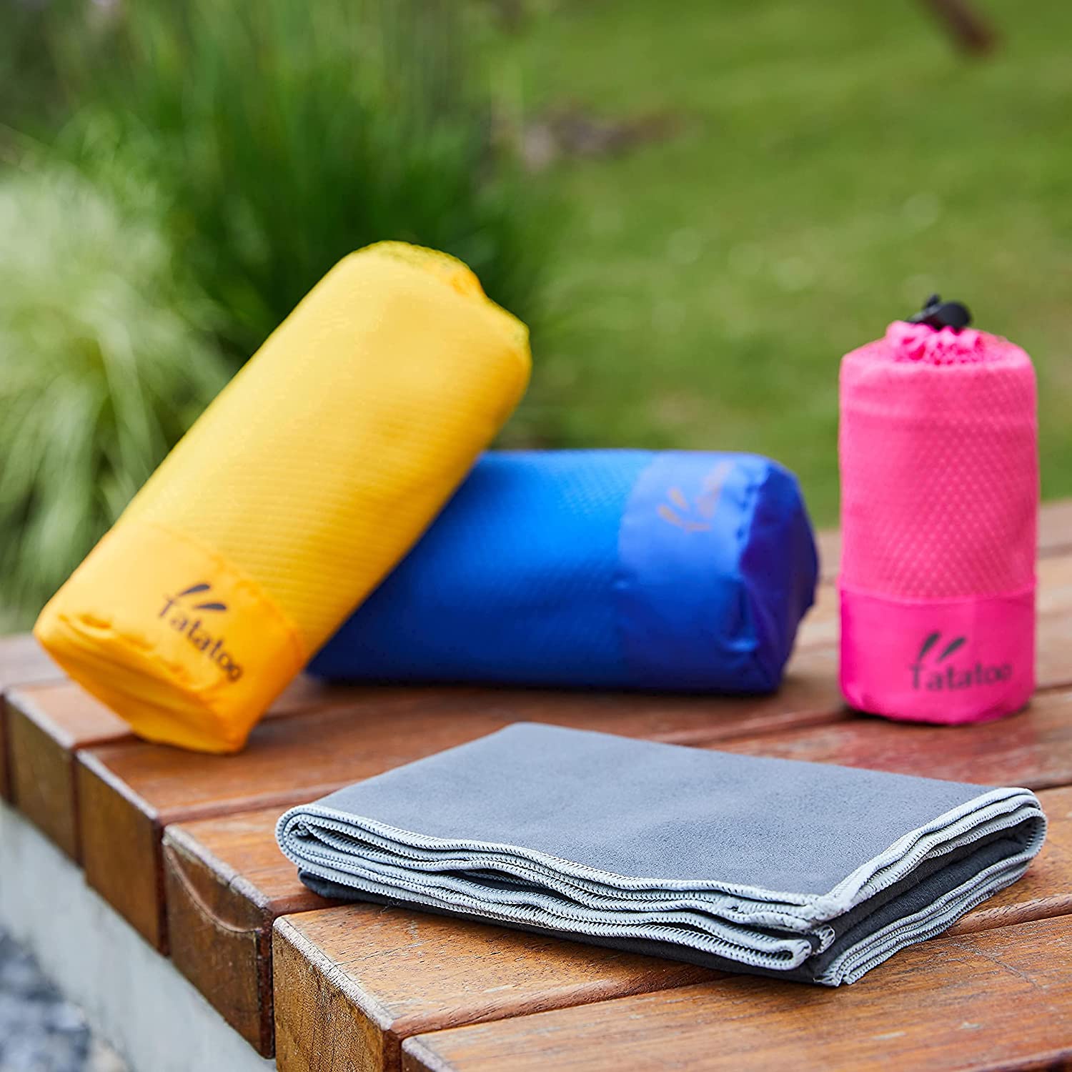 מגבות מיקרופייבר קמפינג מושלמת לנסיעות וספורט, רכה במיוחד, קומפקטית, מתיבשת מהר, סופר סופגת. קלאסית לחדר כושר, שחייה, חוף, יוגה, טיולים, תרמילאים - Image 2