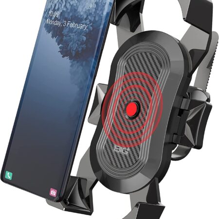 זרוע טלפון לאופניים, מנעול מאובטח והגנה מלאה לטלפון באופניים, מצויין לרכיבת עפר, לאופנועים, תואם לאייפון 11, X/XR/XS MAX, סמסונג ורוב הסמארטפונים בגודל 4-6.8 אינץ'